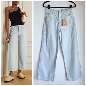 NWT Reformation Cowboy High-Rise Straight-Leg Organic Jeans in Powder Blue Sz 26